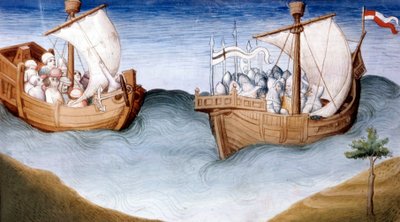 The Fleet of the Crusaders, from Livre des Merveilles, c.1410-12 by and workshop Boucicaut Master